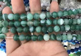 CAA1516 15.5 inches 8mm round matte banded agate beads wholesale