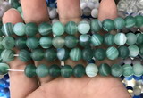 CAA1518 15.5 inches 12mm round matte banded agate beads wholesale