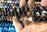 CAA1540 15.5 inches 12mm round banded agate beads wholesale