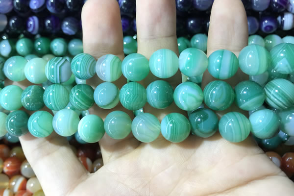 CAA1600 15.5 inches 12mm round banded agate beads wholesale