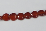 CAA162 15.5 inches 8*8mm heart red agate gemstone beads