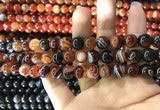 CAA1621 15.5 inches 6mm round banded agate beads wholesale