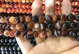 CAA1623 15.5 inches 10mm round banded agate beads wholesale