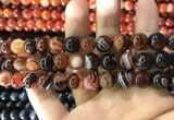 CAA1624 15.5 inches 12mm round banded agate beads wholesale