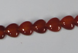 CAA163 15.5 inches 10*10mm heart red agate gemstone beads