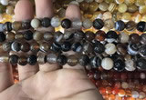 CAA1636 15.5 inches 8mm faceted round banded agate beads