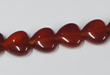 CAA164 15.5 inches 12*12mm heart red agate gemstone beads