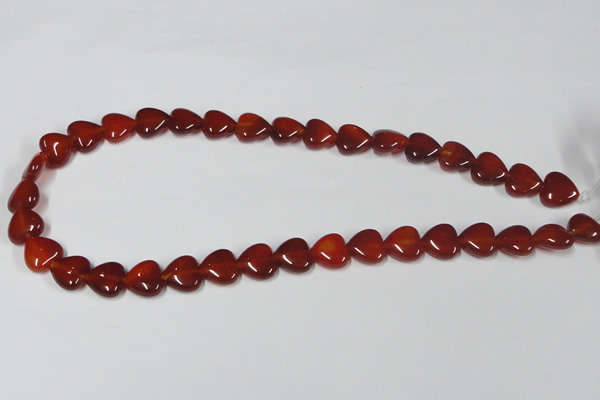 CAA164 15.5 inches 12*12mm heart red agate gemstone beads