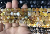 CAA1646 15.5 inches 8mm faceted round banded agate beads