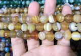 CAA1648 15.5 inches 12mm faceted round banded agate beads