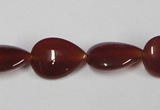 CAA165 15.5 inches 13*18mm flat teardrop red agate gemstone beads