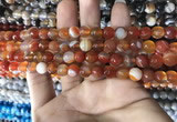 CAA1660 15.5 inches 6mm faceted round banded agate beads