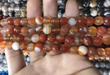 CAA1661 15.5 inches 8mm faceted round banded agate beads