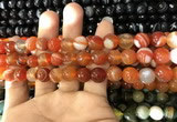 CAA1662 15.5 inches 10mm faceted round banded agate beads