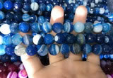 CAA1668 15.5 inches 12mm faceted round banded agate beads