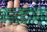 CAA1676 15.5 inches 8mm faceted round banded agate beads