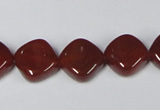 CAA168 15.5 inches 13*13mm diamond red agate gemstone beads