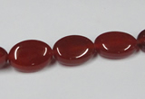 CAA169 15.5 inches 10*14mm oval red agate gemstone beads