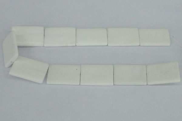 CAA17 15.5 inches 25*35mm rectangle white agate gemstone beads