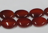 CAA170 15.5 inches 12*16mm oval red agate gemstone beads