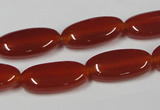 CAA171 15.5 inches 10*20mm oval red agate gemstone beads