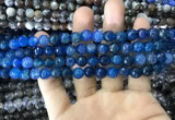 CAA1716 15 inches 8mm faceted round fire crackle agate beads