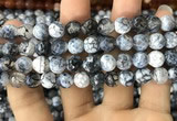 CAA1726 15 inches 10mm faceted round fire crackle agate beads