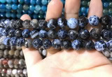 CAA1728 15 inches 10mm faceted round fire crackle agate beads