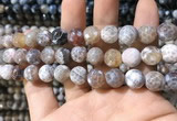 CAA1729 15 inches 10mm faceted round fire crackle agate beads