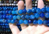 CAA1737 15 inches 10mm faceted round fire crackle agate beads