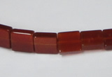 CAA175 15.5 inches 10*10mm square red agate gemstone beads