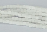 CAA18 15.5 inches 4*4mm cube white agate gemstone beads wholesale