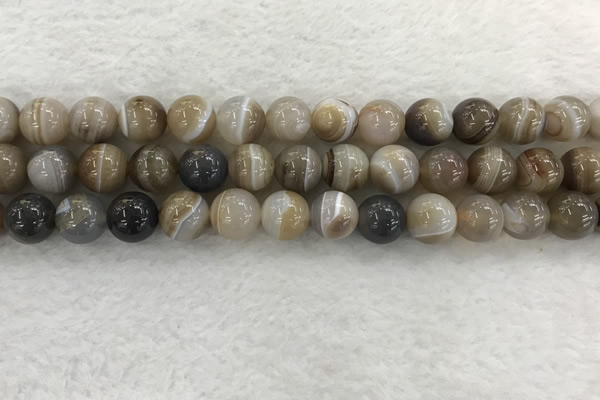 CAA1814 15.5 inches 12mm round banded agate gemstone beads