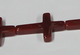 CAA183 15.5 inches 20*30mm cross red agate gemstone beads