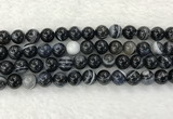 CAA1835 15.5 inches 14mm round banded agate gemstone beads