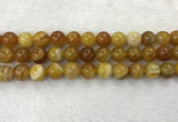 CAA1855 15.5 inches 14mm round banded agate gemstone beads