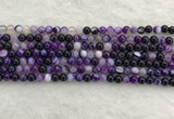 CAA1870 15.5 inches 4mm round banded agate gemstone beads