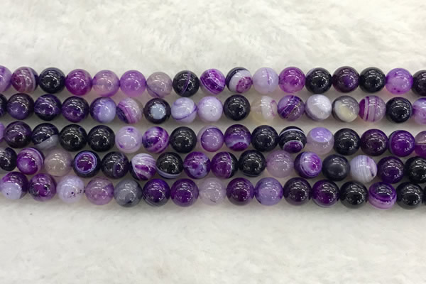 CAA1872 15.5 inches 8mm round banded agate gemstone beads