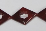 CAA189 15.5 inches 22*28mm diamond red agate gemstone beads