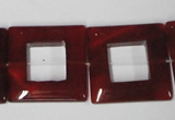 CAA191 15.5 inches 25*25mm square red agate gemstone beads