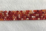 CAA1910 15.5 inches 4mm round banded agate gemstone beads