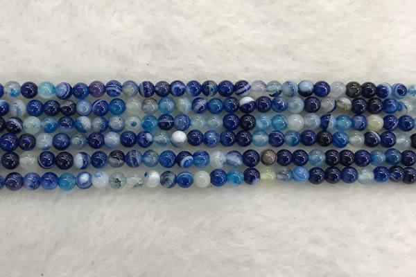 CAA1930 15.5 inches 4mm round banded agate gemstone beads