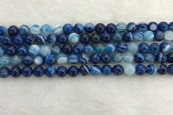 CAA1931 15.5 inches 6mm round banded agate gemstone beads