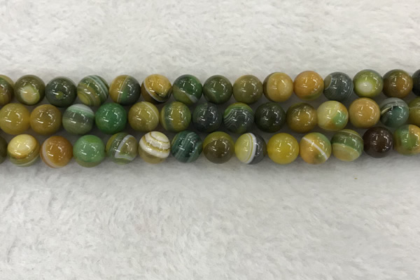 CAA1963 15.5 inches 10mm round banded agate gemstone beads