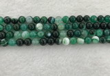 CAA2012 15.5 inches 8mm round banded agate gemstone beads