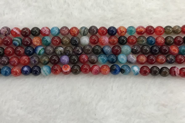 CAA2041 15.5 inches 6mm round banded agate gemstone beads