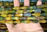 CAA2052 15.5 inches 8*20mm teardrop agate beads wholesale