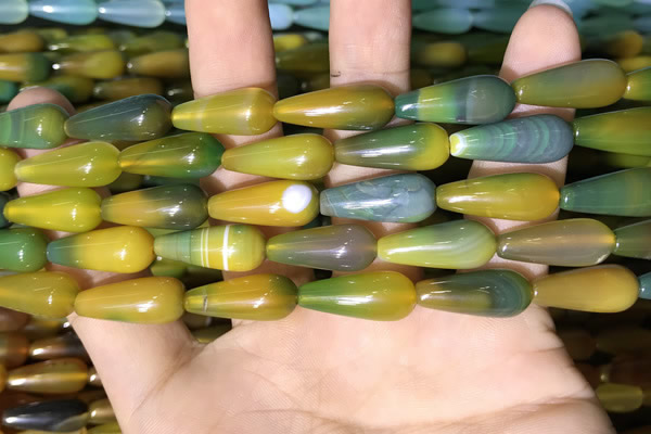 CAA2052 15.5 inches 8*20mm teardrop agate beads wholesale