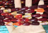 CAA2055 15.5 inches 8*20mm teardrop agate beads wholesale