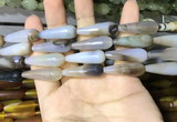 CAA2062 15.5 inches 10*30mm teardrop agate beads wholesale